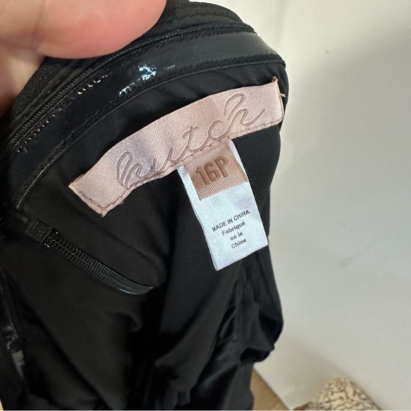 NEW Anthropologie Hutch Carmel Drop Waist Strapless Belted Maxi Dress Black - Picture 7 of 8